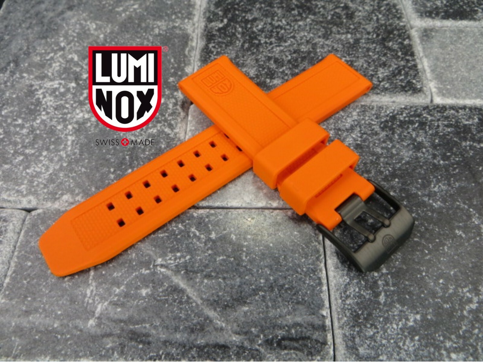LUMINOX 23mm Rubber Strap EVO Diver Watch Band 3050 3950 Colormark Orange PVD x1
