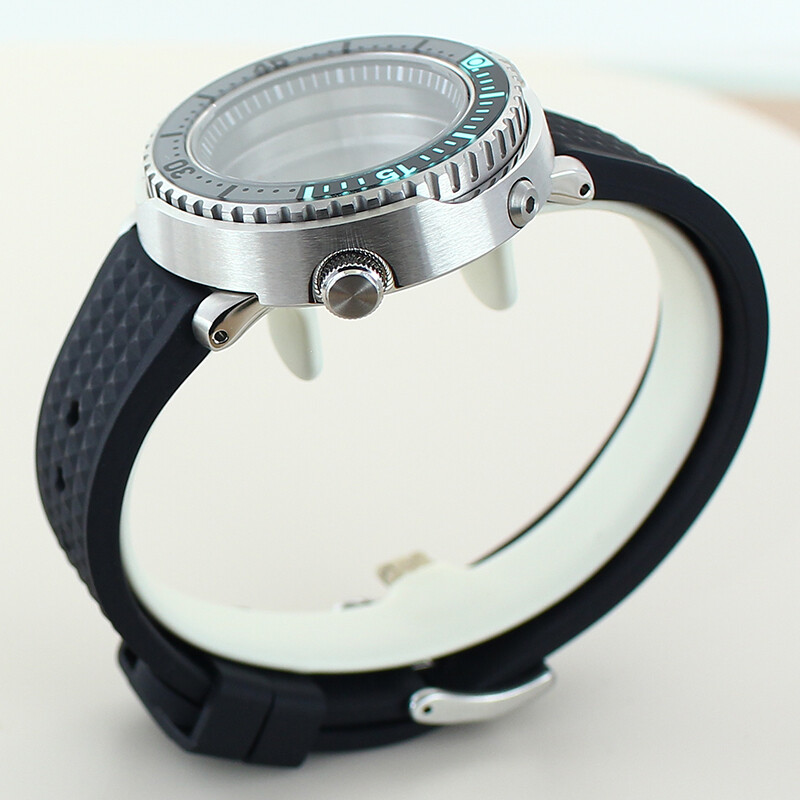 43.3mm Seiko Tuna Baby Watch Case Rubber Strap Sapphire Glass For Seiko nh35nh36