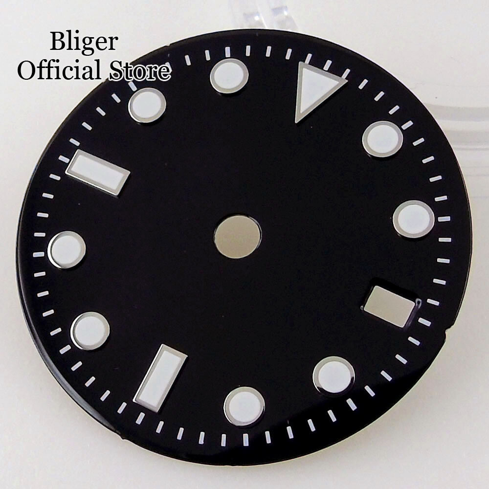 Green Luminous Black White 29mm Watch Dial Hand fit NH34A NH34 GMT Watch Part