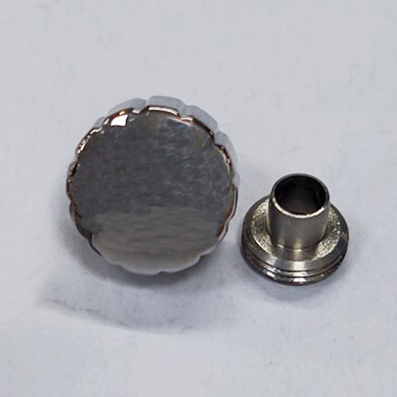Fits Omega Seamaster Watch 6.5MM 7.0MM Locking Handle Crowns With Tube Silver