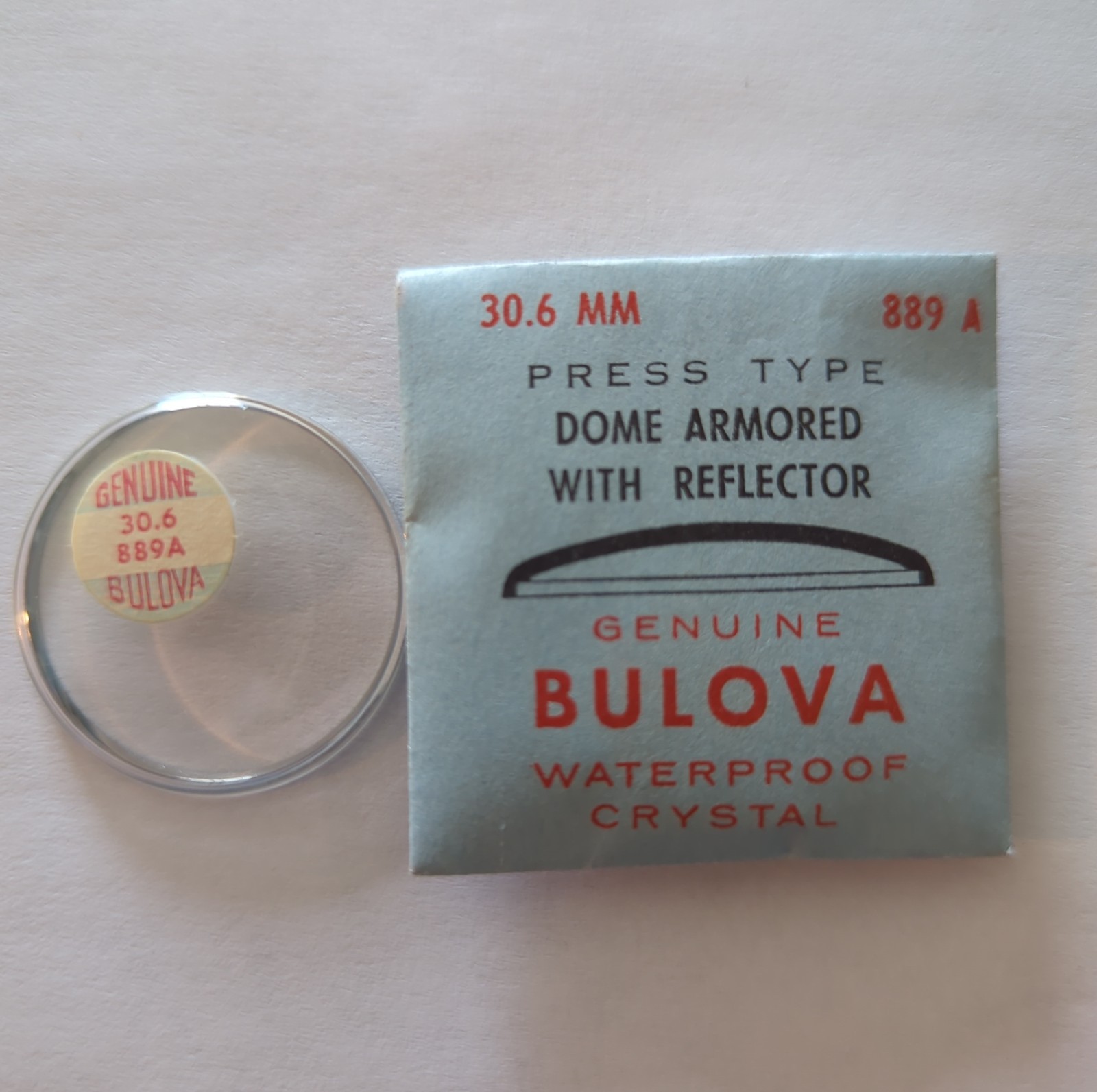 Genuine Bulova Watch Crystal Various Press Style Dome — Select Your Size Style