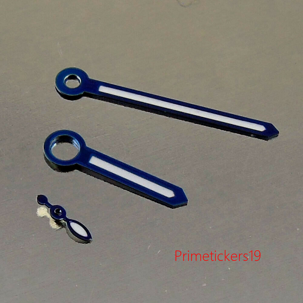 NEW BLUE Edge White Hands for UNITAS ETA 6497 6498 ST 3600 Movement Watch Hands