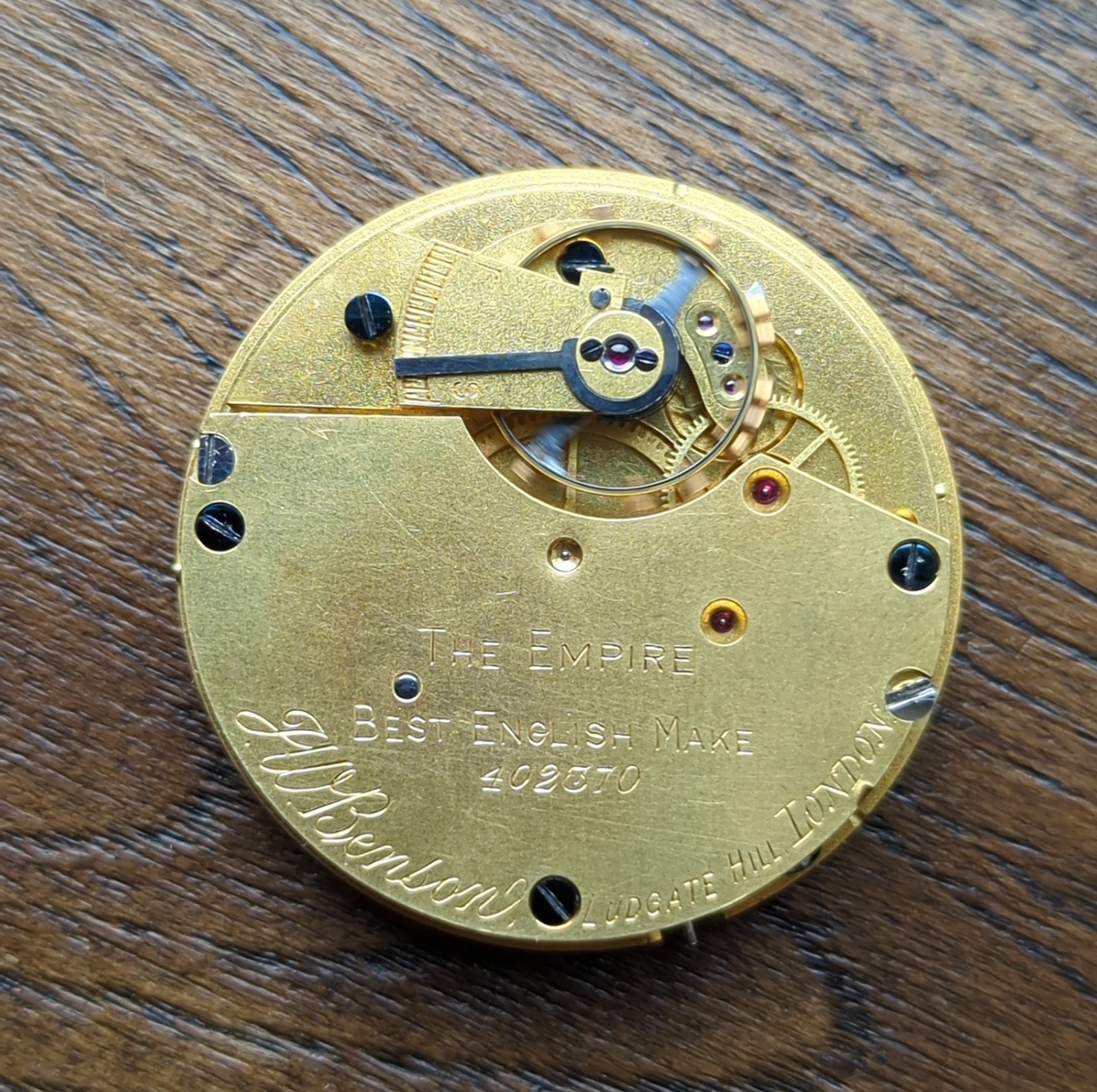 JW Benson “The Empire” Best English Make Working Pocket Watch Movement (AS52)