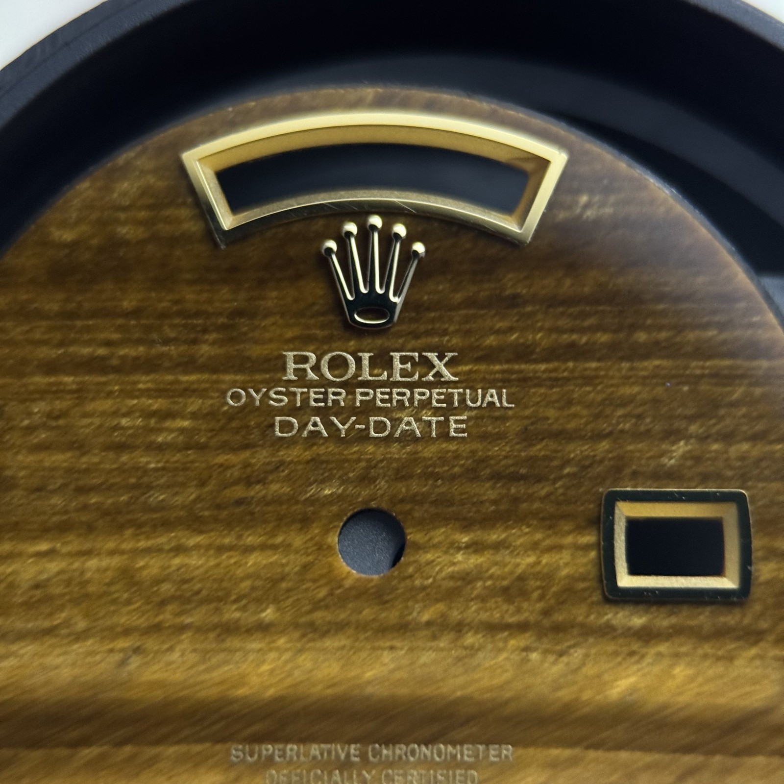 Quickset President Custom Yellow YG Tiger Eye Dial For Rolex 18038 18238 118238