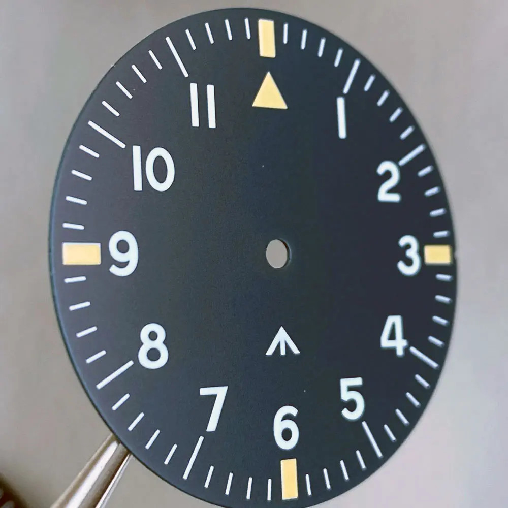 Tandorio New 33.5mm No Logo Blue/Black Mod Watch Dial For VH31/PT5000/NH35 NH36