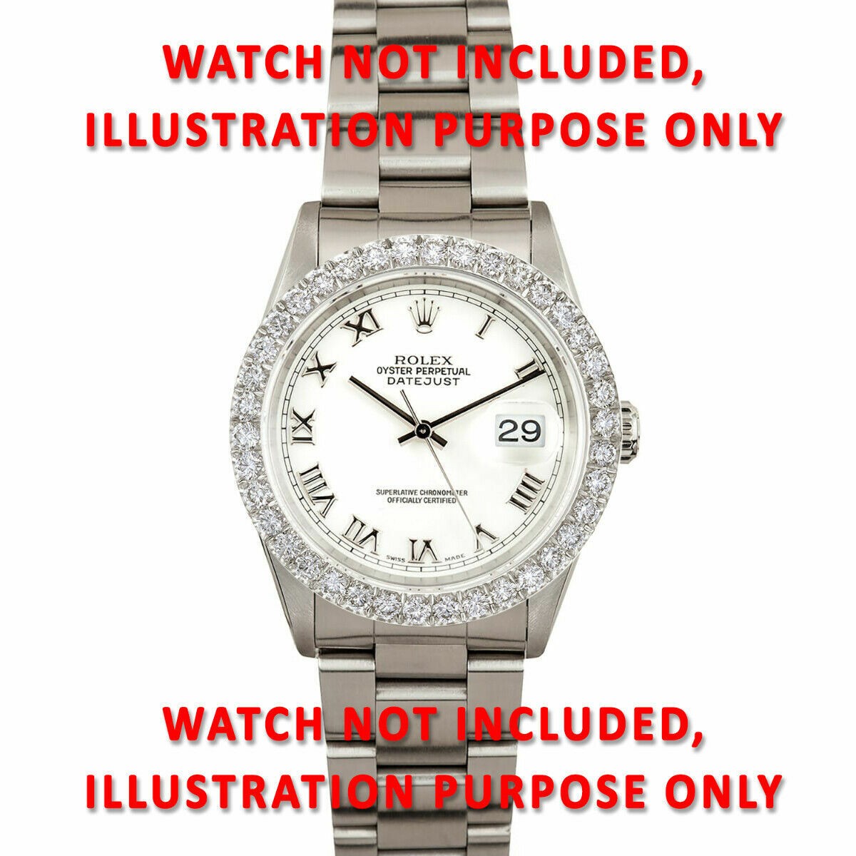 3CT U-SHAPE PRONG BEAD NATURAL DIAMOND BEZEL ROLEX DATEJUST 16220 16234 16250