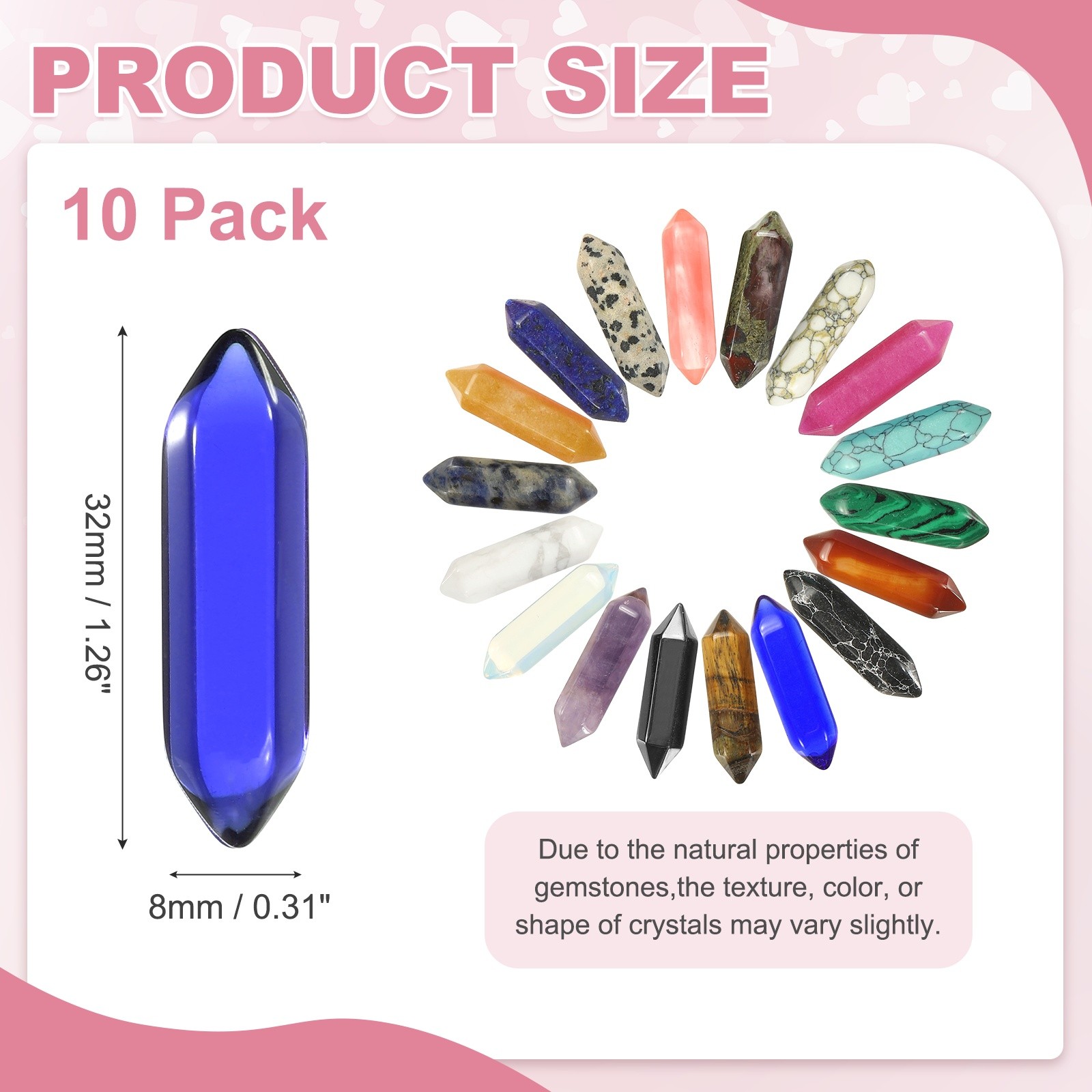 10 Pack Blue Quartz Crystals, Polished Crystals Bulk
