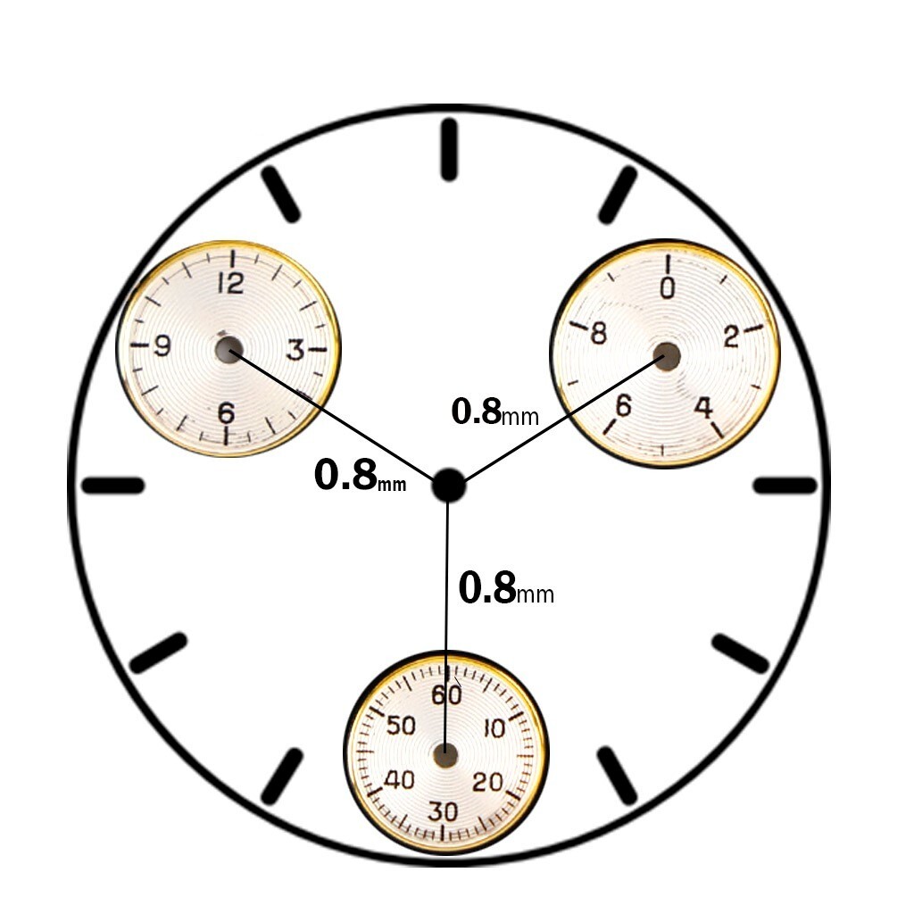 Swiss-Made White Dial Suitable for Eta Eta 251.264 or 251.262 ,Size 29.50mm #22#