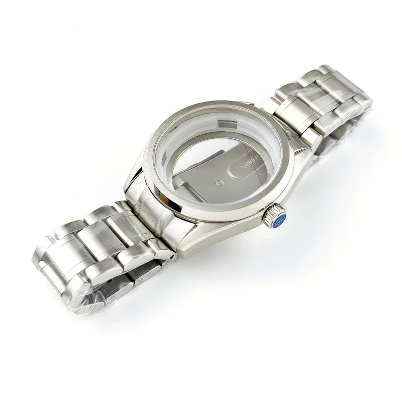 39.5mm Stainless Watch Case+strap Sapphire Glass For Nh35 Nh36 4R Movement Parts