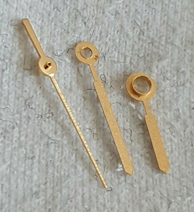 ETA Caliber 956.412, 256.111 Gold Plated Hour, Minute and Center Second Hands