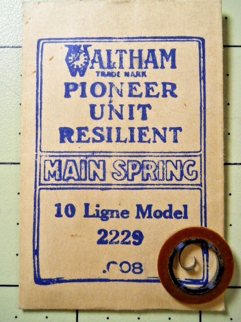 CHOICE WALTHAM PIONEER 2229 Watch Mainspring 10 LIGNE .008 .010 mm Replacement