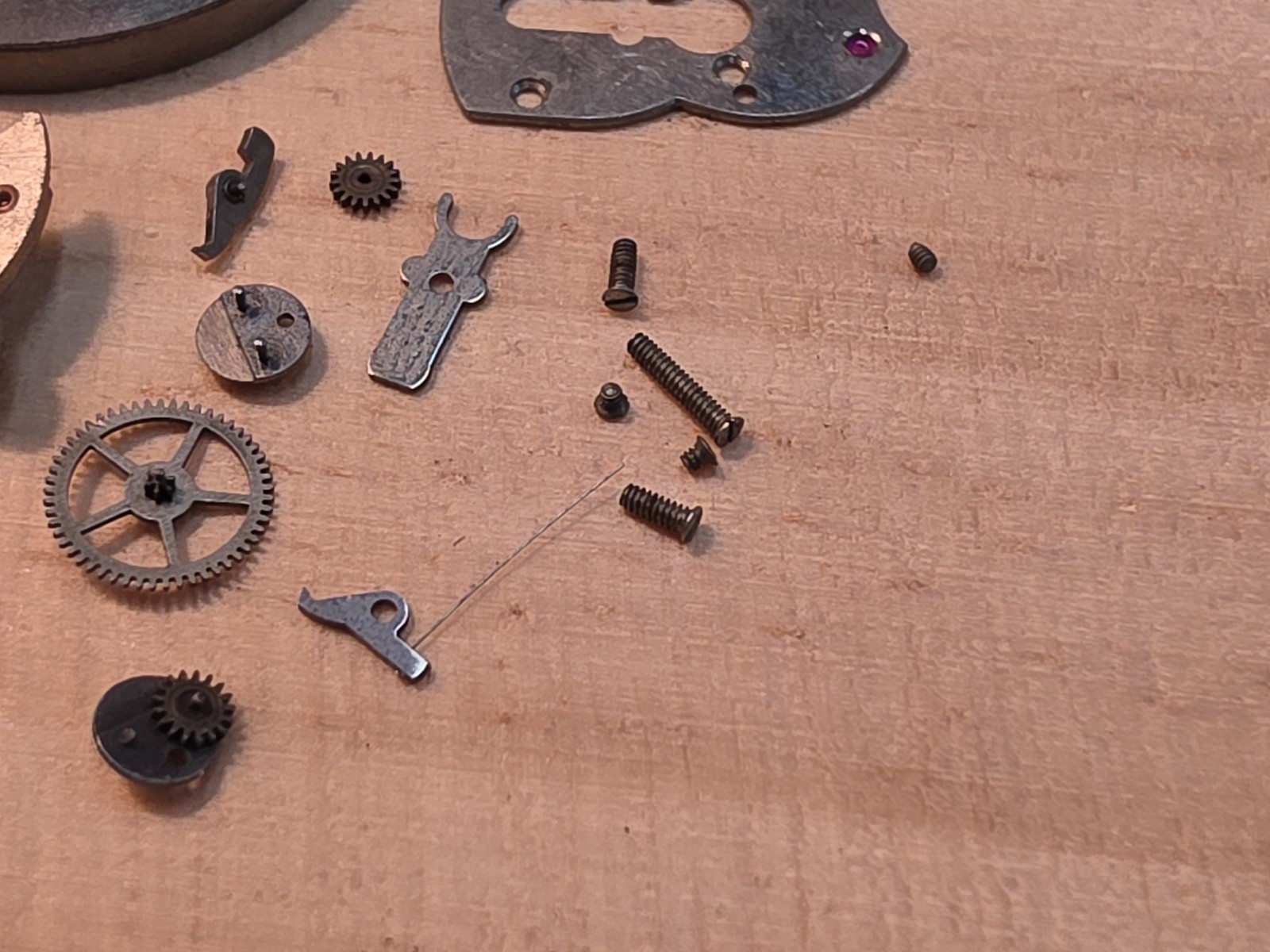 Lot Of Mixed Elgin 644 17j Automatic Parts-Rotor, Bridges, Wheels….