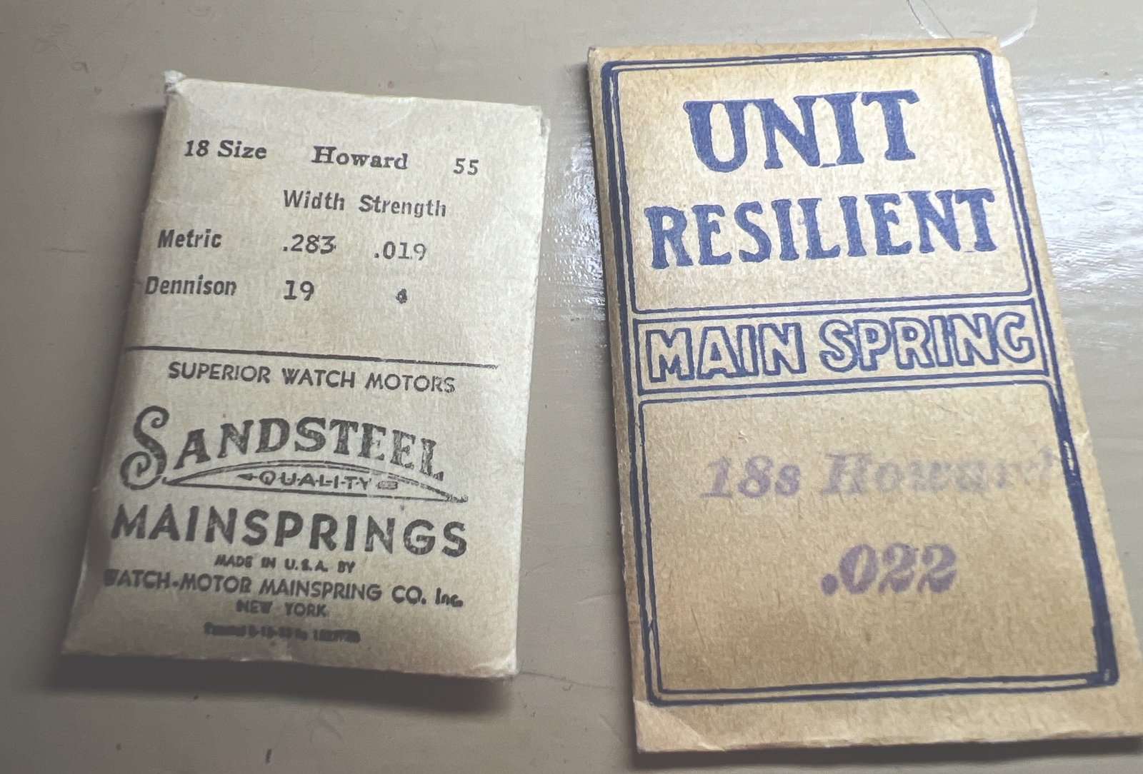 HOWARD 18 SIZE MAINSPRING 55