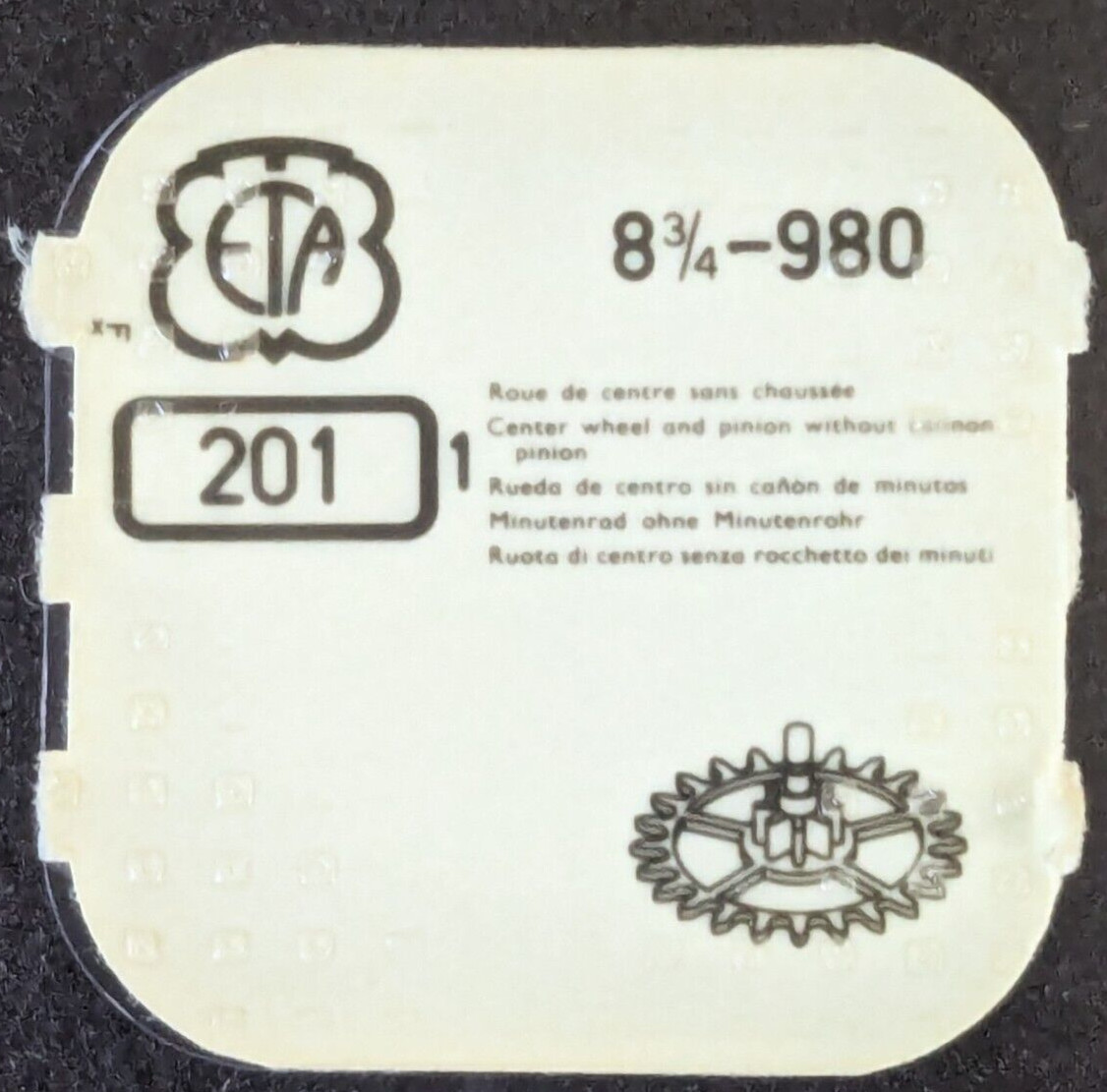 NOS Original ETA 8-3/4 Cal. 980 – DOXA 67 – Center Wheel Part# 201