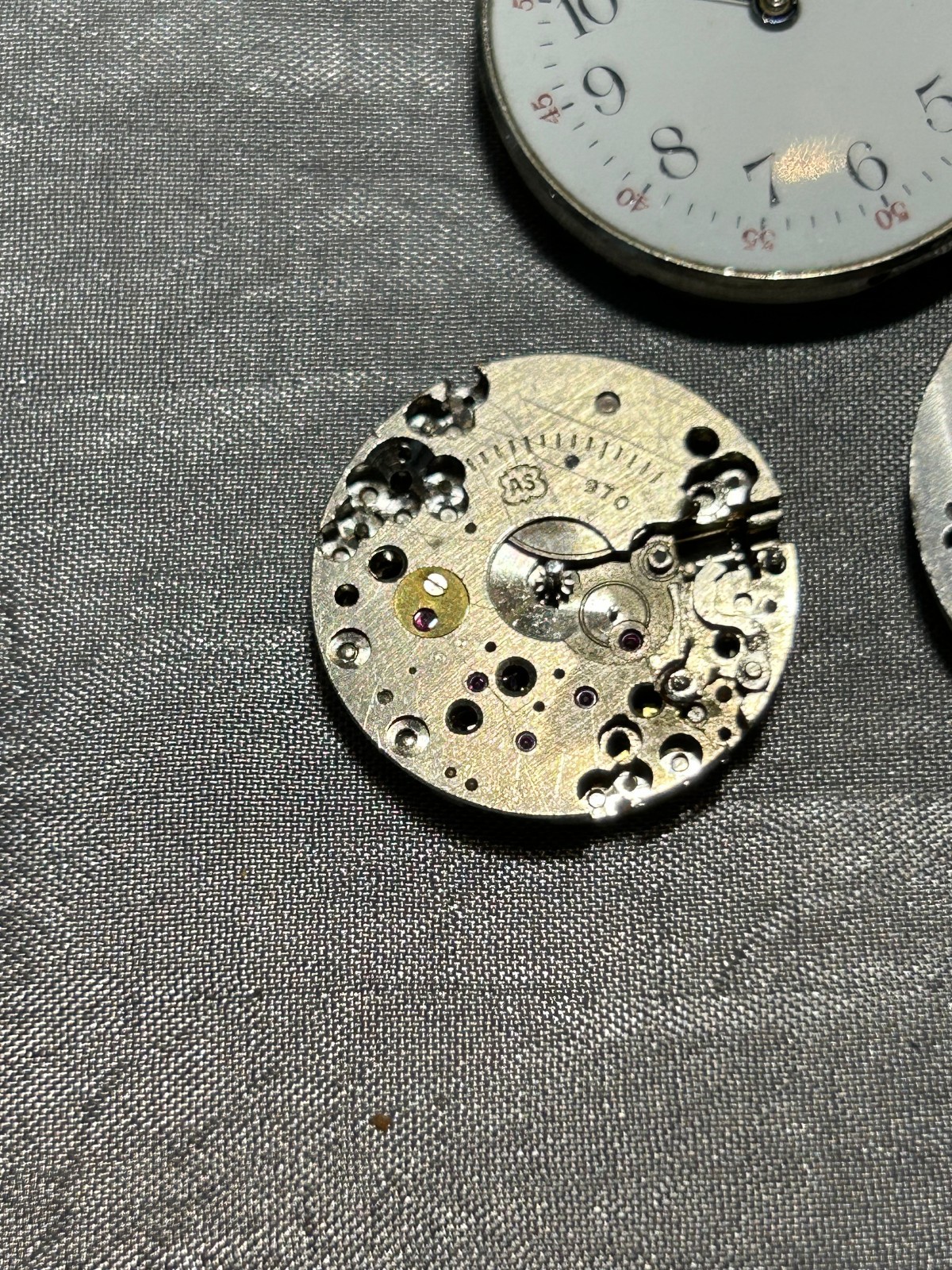 9) VINTAGE WATCH PARTS -BULOVA-HAAS-ETNA-REVERE-WALTHAM-GRUEN FACE ONLY