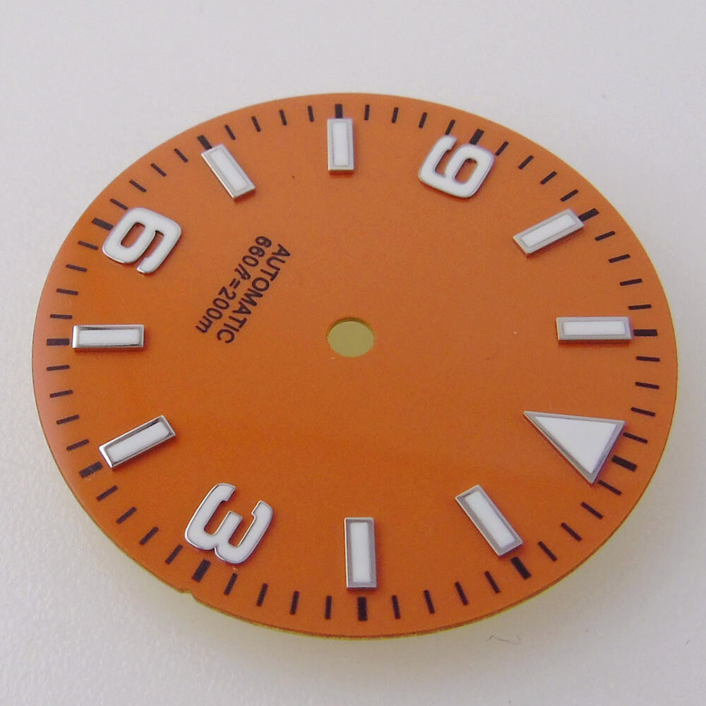 29mm Orange Blue Black Dial Fit Japan NH35A NH36A ETA 2824 2836 8215 mens watch