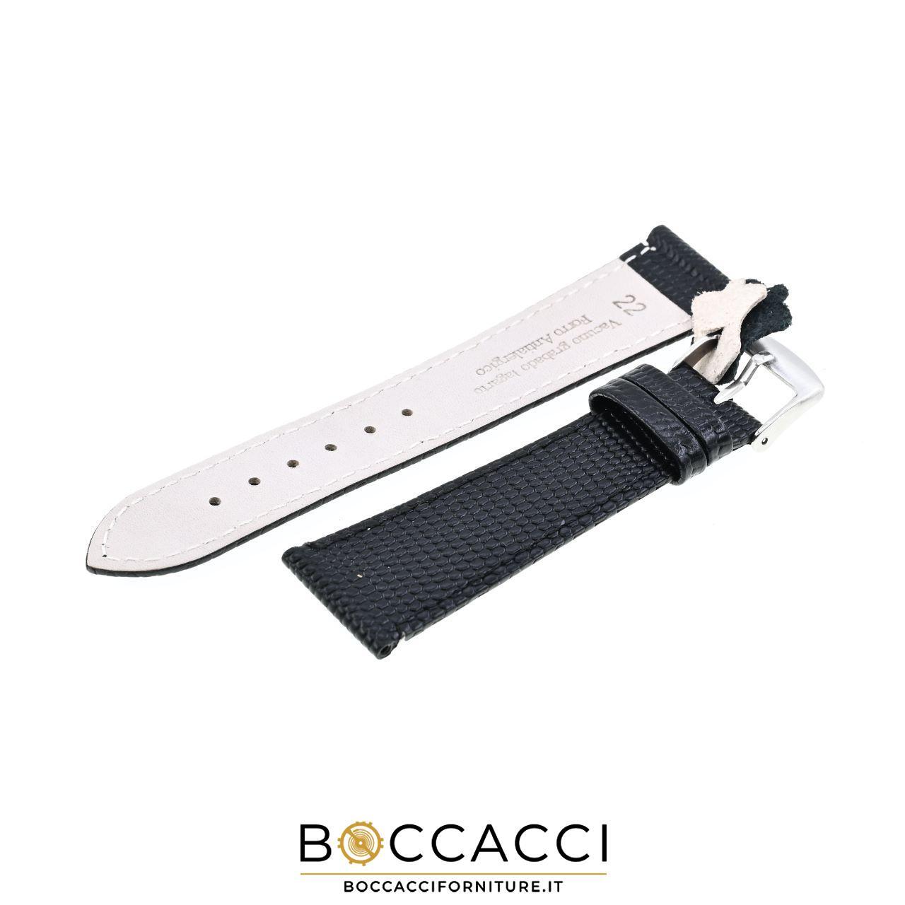 DILOY Black Strap 20mm Skyn Lizard Stamp (NEW)