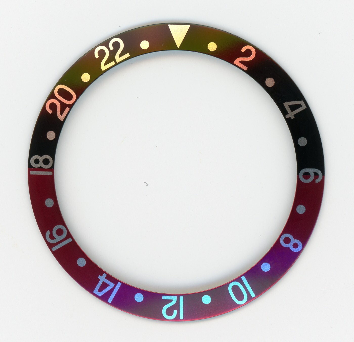 Bezel Insert 16760-7 Black/Red with silver markers For Rolex