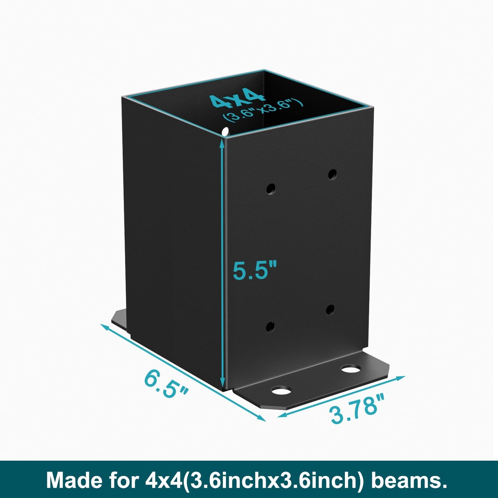 4×4 Post Base, 4×4 Post Bracket 4Pcs, Inner Size 3.6×3.6 inch Fence Post Anch…