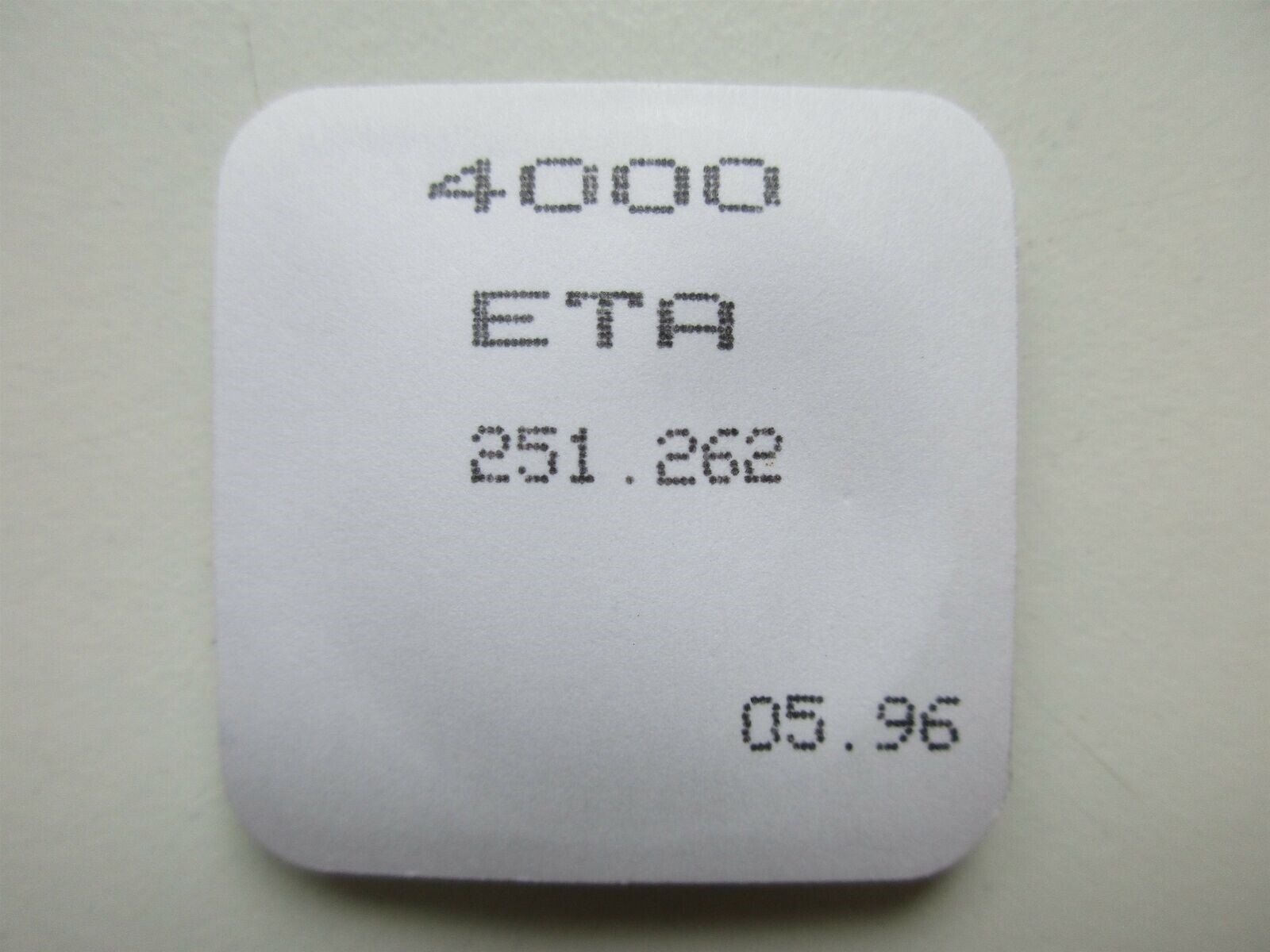 ETA cal. 251.262 module circuit Sealed watch movement part no. 4000