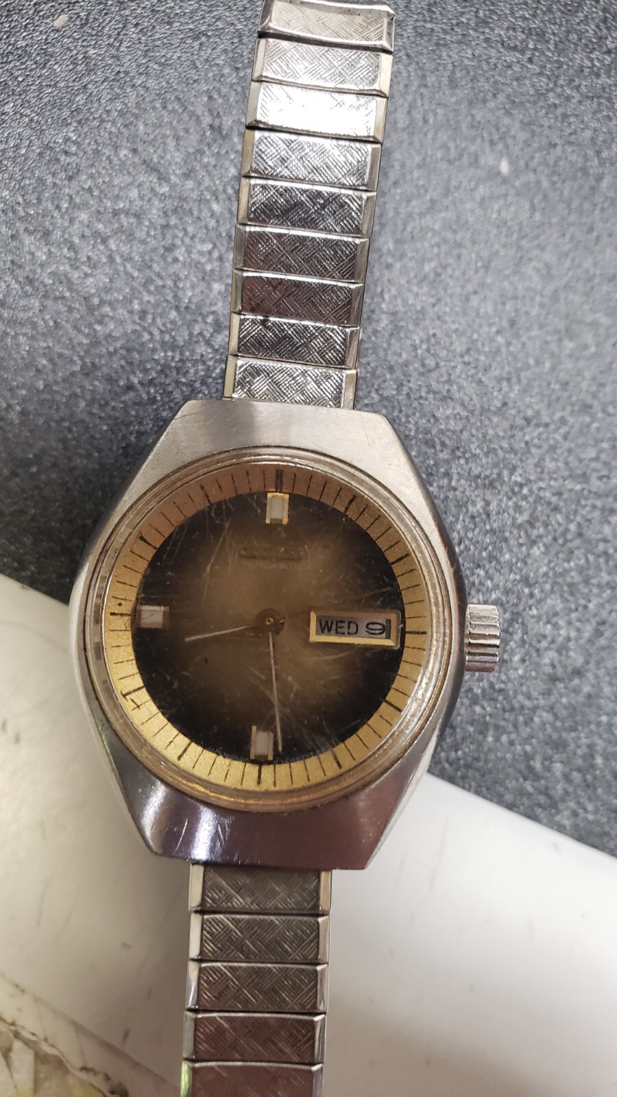 Vintage 1970’s 80’s Ladies Citizen Gold Watch Date Window Automatic 74-3291 Runs