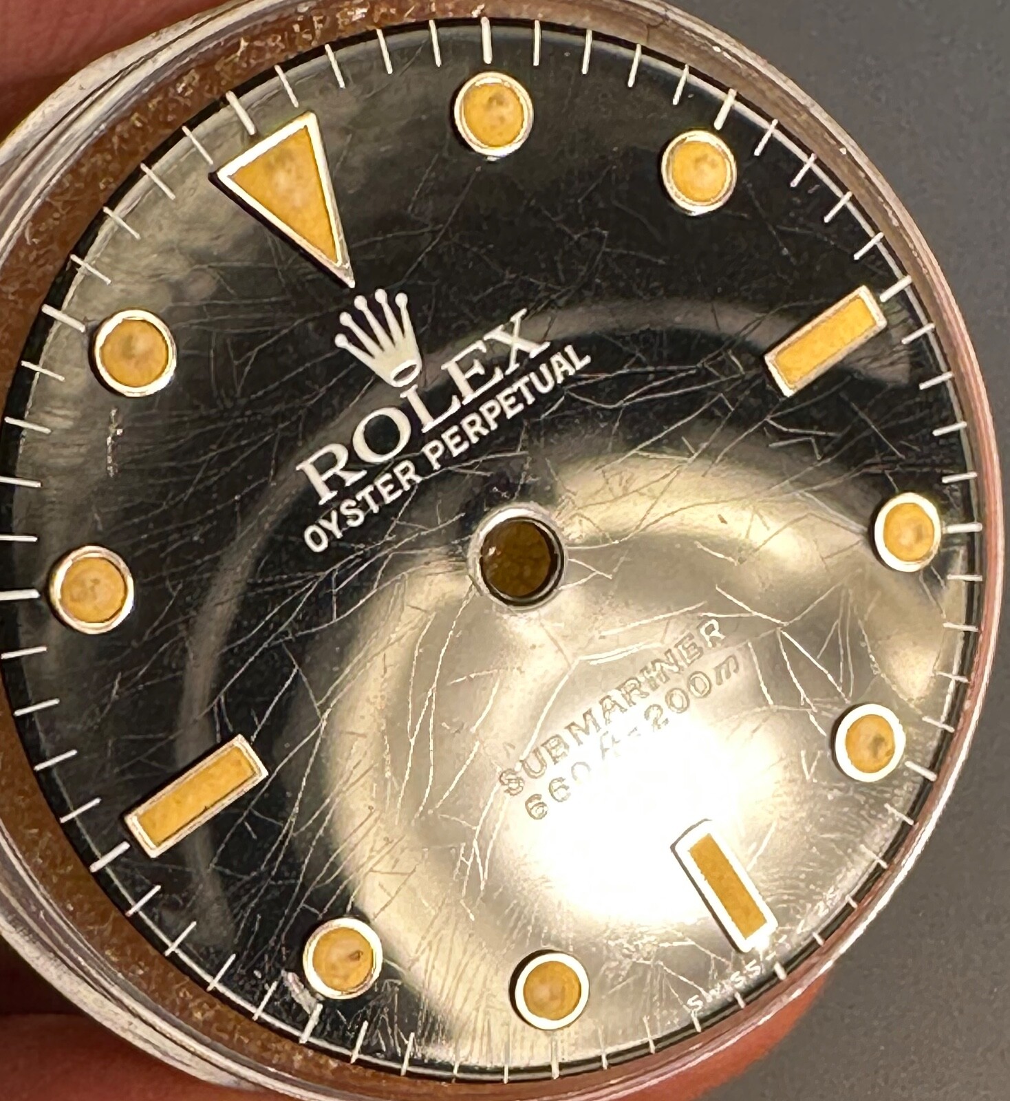 Rolex 5513 Dial Glossy Spider Black Nice Patina