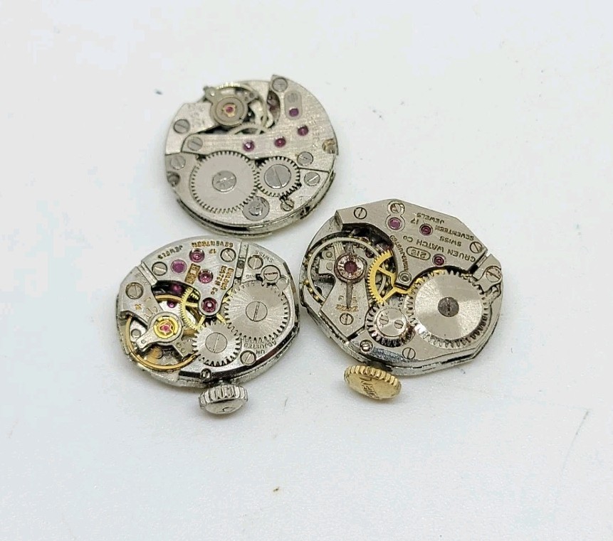 Vintage Lot Of 12 Mechanical Watch Movements For Repair Bulova Waltham