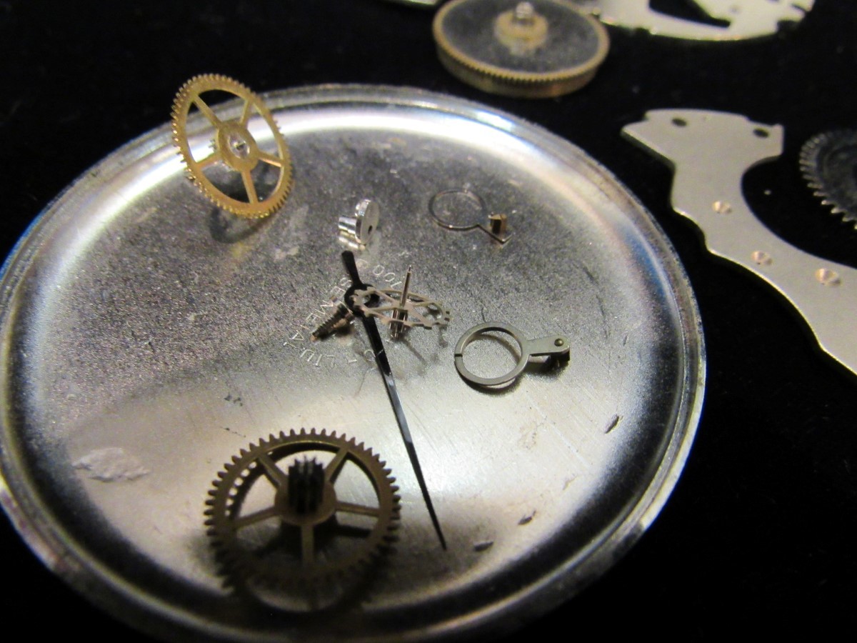 VINTAGE SWISS MADE BRETLING WAKMANN 1/5 STOP WATCH-PARTS ONLY (EZS004448)