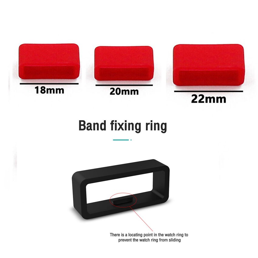 1/5/10Pcs Hoop 18/20/22MM Buckle Loop Rubber Strap Keeper Watch Band Holder