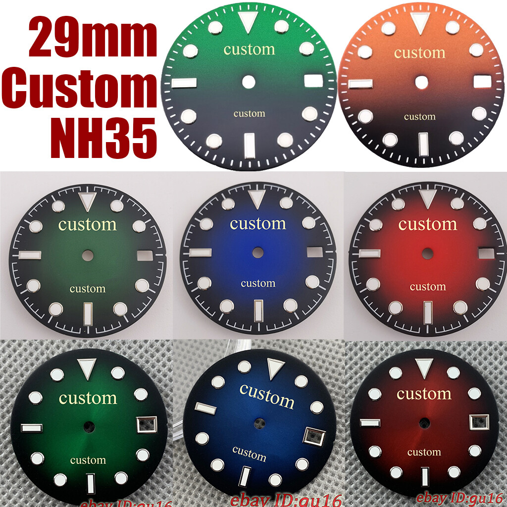 29mm NH35 Custom Logo Watch Dial luminous sterile Automatic movement