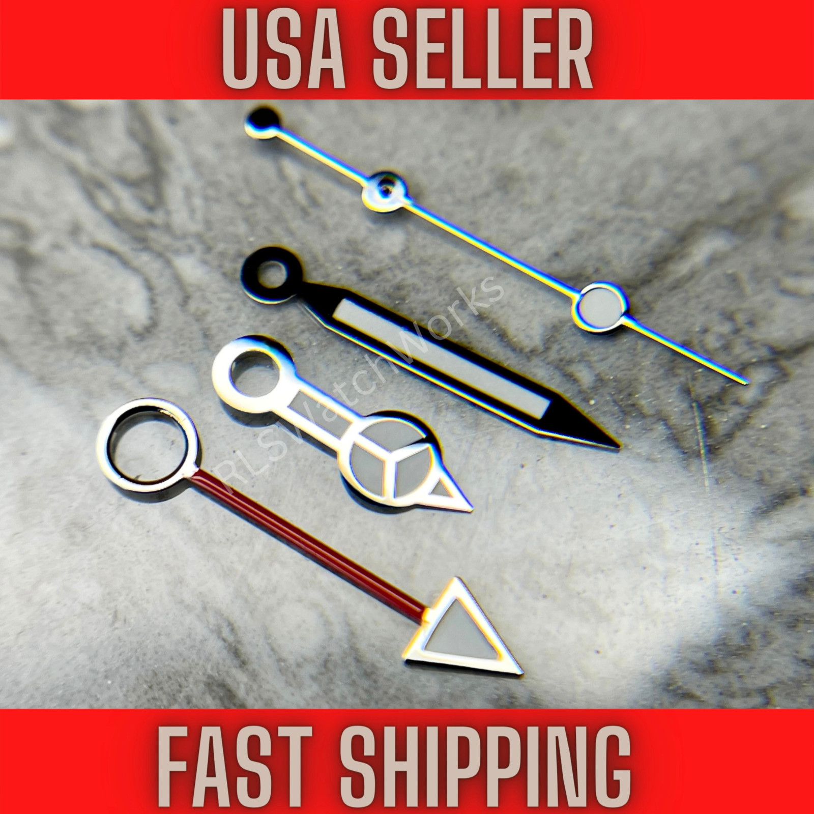 GMT Hand Set for Mod Fits Seiko NH34, 4R34, Seiko SSK, Green luminous -US SELLER