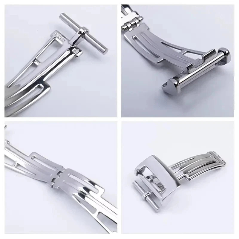 Solid Watch Strap for AP 18mm Seamless Steel Butterfly Buckle Folding Clasp Band