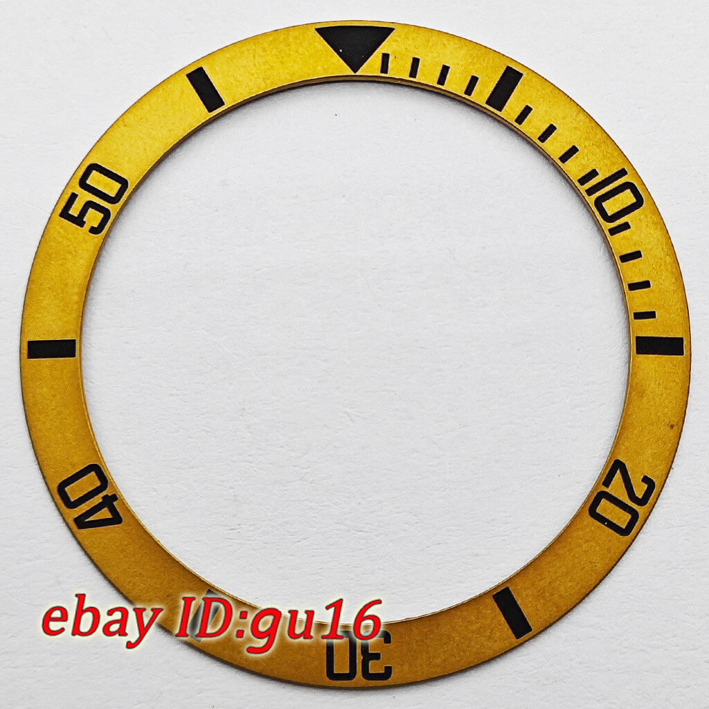 38mm black white blue green gold bezel insert fit 40mm automatic watch