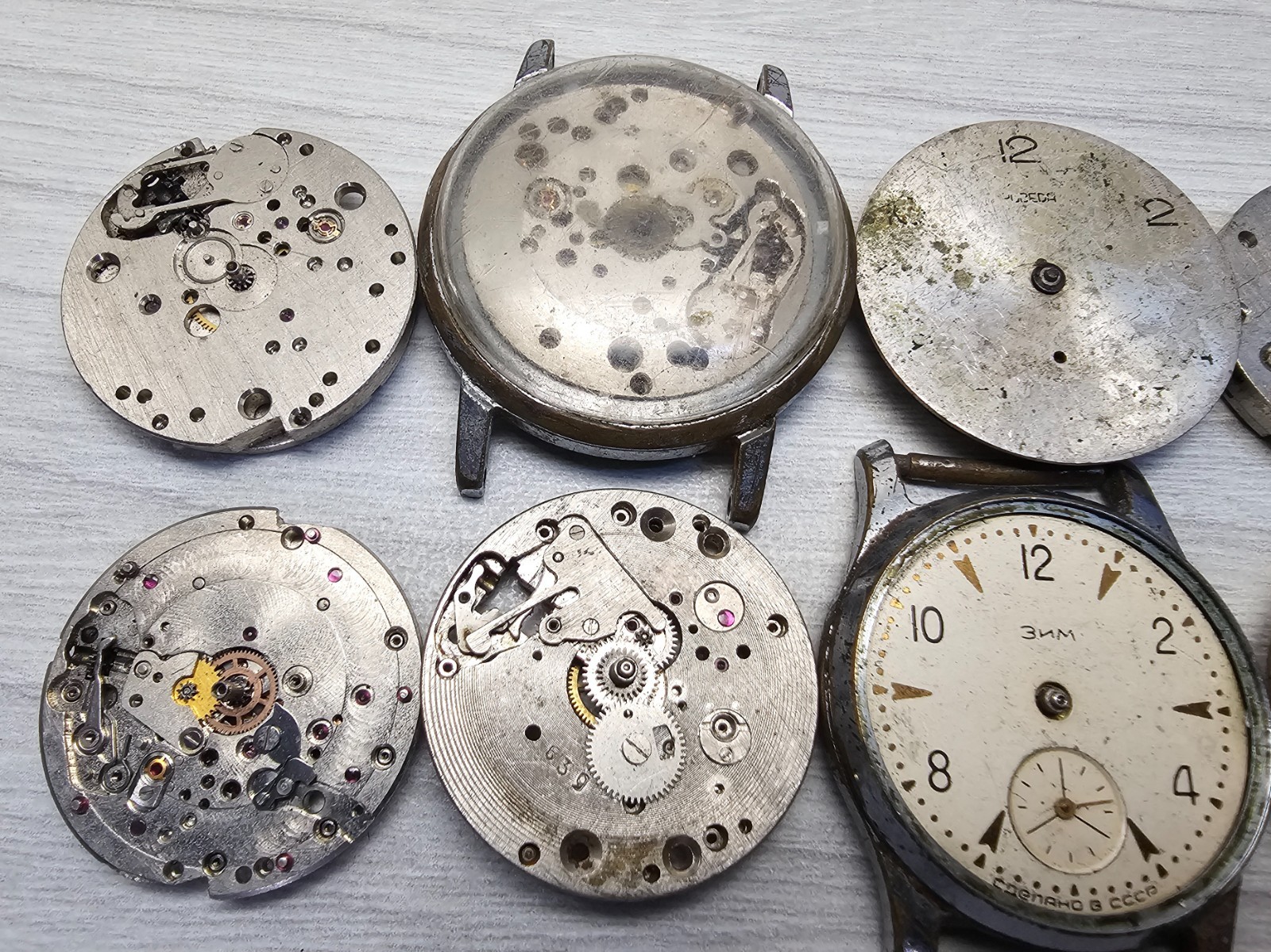 Soviet Vintage Movement Zim Raketa Pobeda USSR Watch Mechanisms for parts