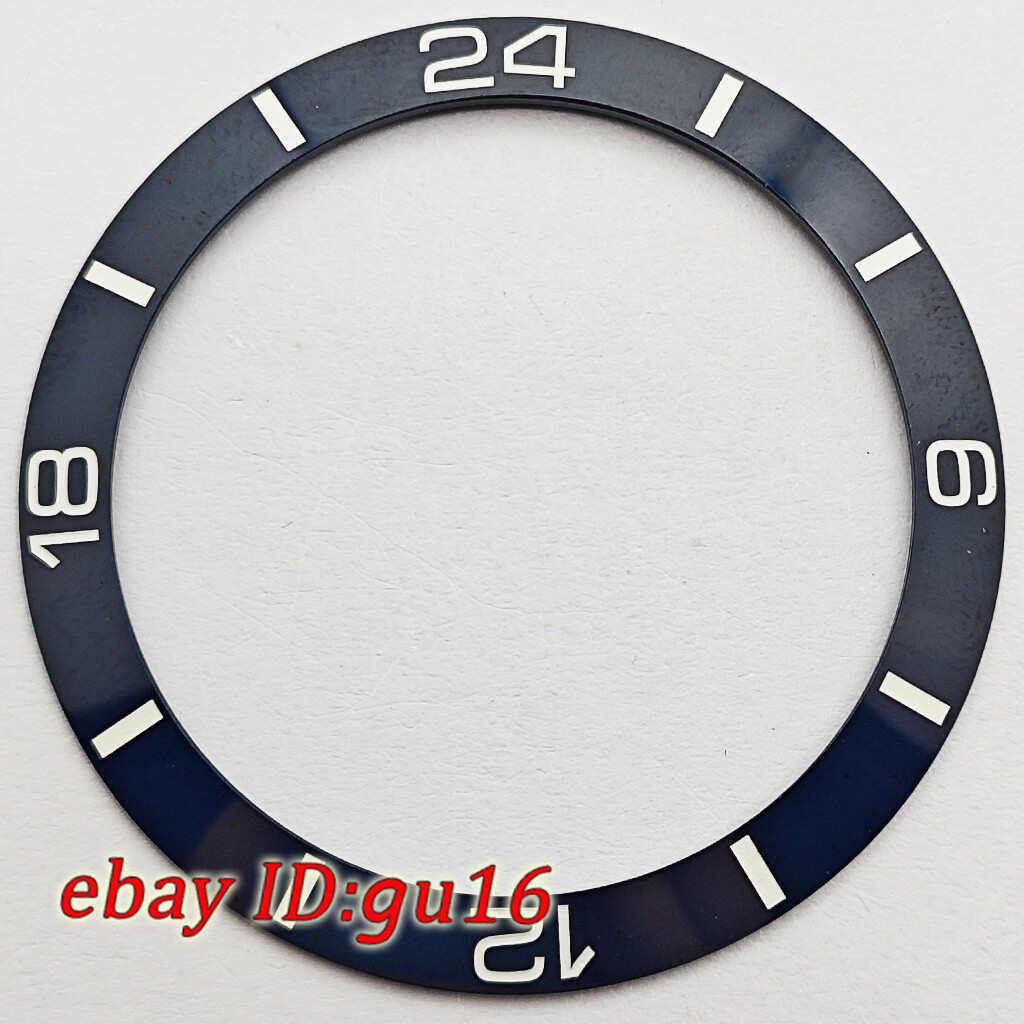 38mm black white blue green gold bezel insert fit 40mm automatic watch