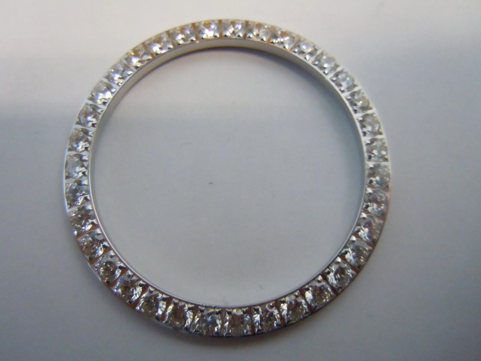 White GP BIG CZ Bezel Rolex Datejust 1600,1601,1603,16000,16014,16030,16200 36mm