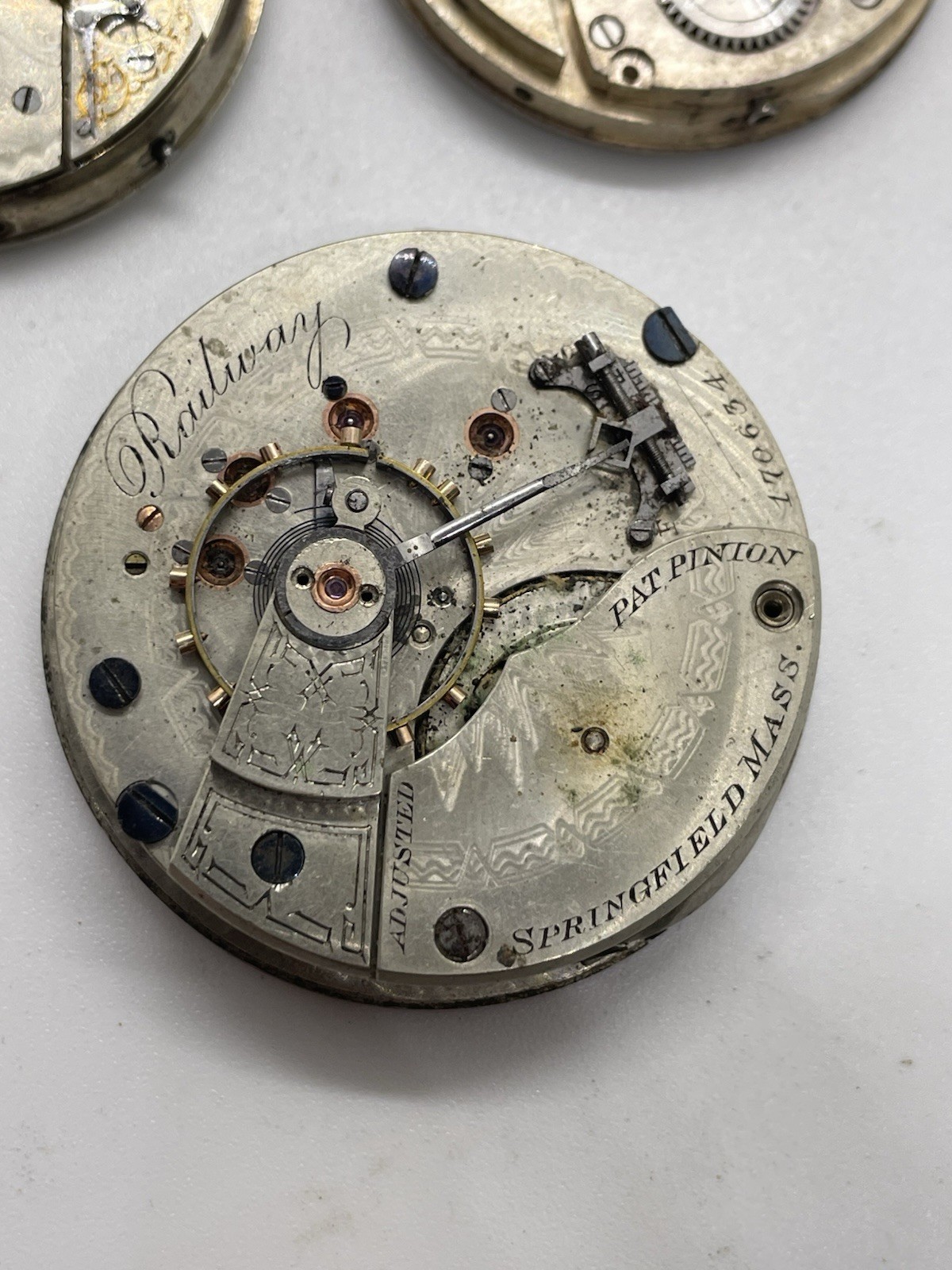 Lot of Pocket Watch Movements Hampden, Swiss & More Parts Lot #2