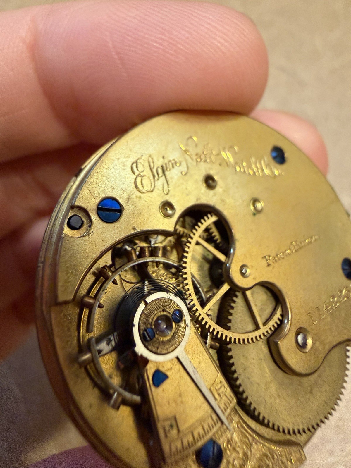 Antique Elgin National Watch Company Pocket Watch Movement NON WORKING