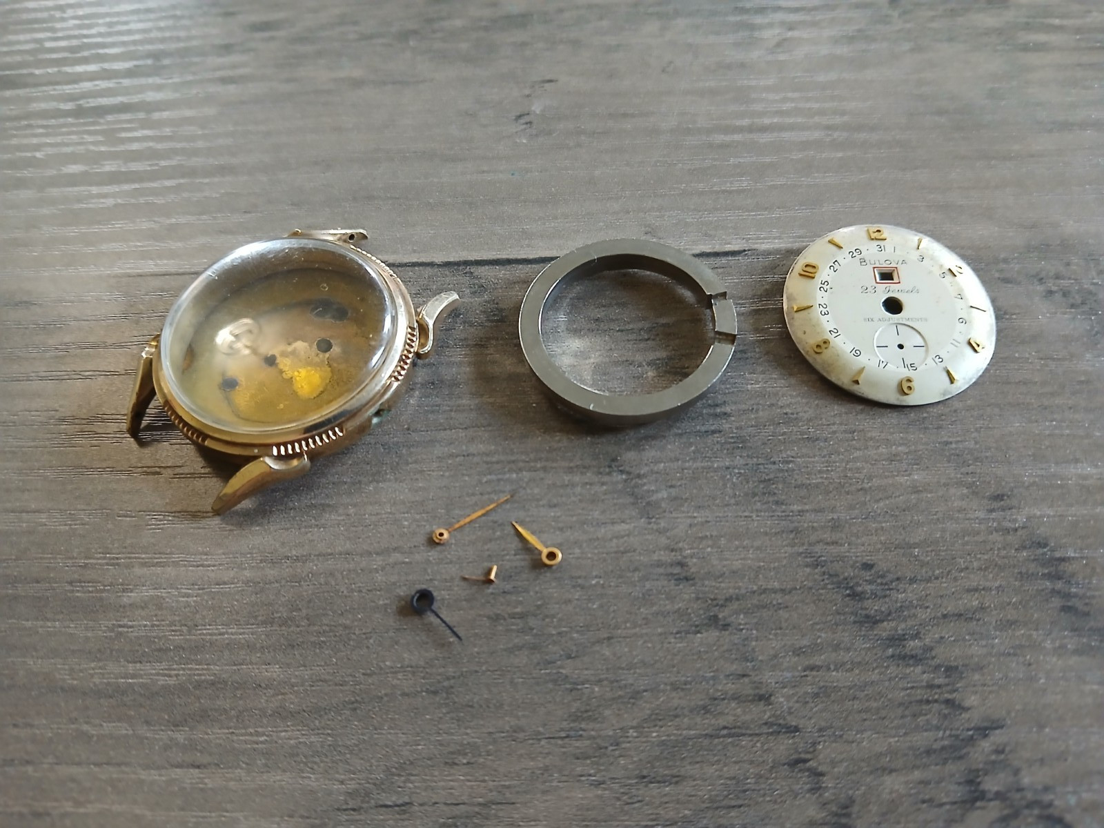 Vintage Bulova Watch Case, Dial, Parts, Mike Thomas Lodge Dallas Tx Past Master