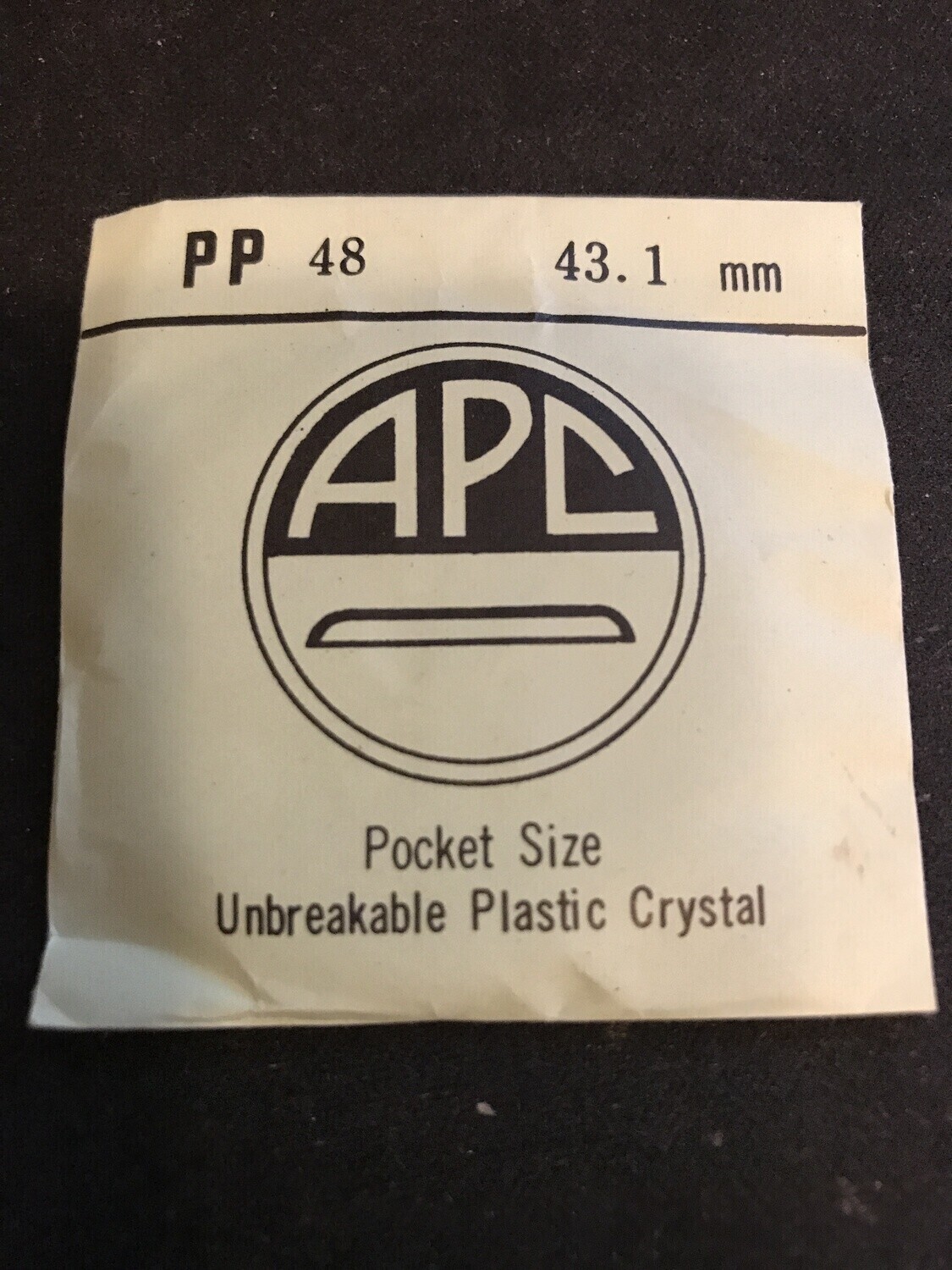 APC Round Pocket Watch Crystal PP 48, 43.1mm – New