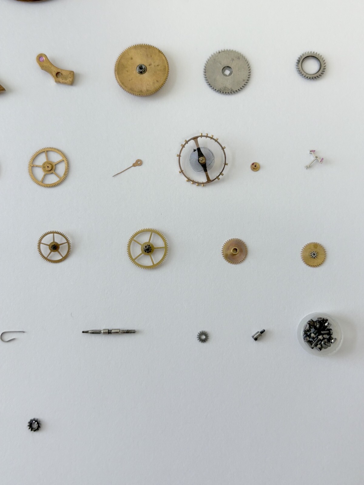 Omega Cal 284 Watch Movement Parts Balance Fork Spring Bridge Barrel Balance