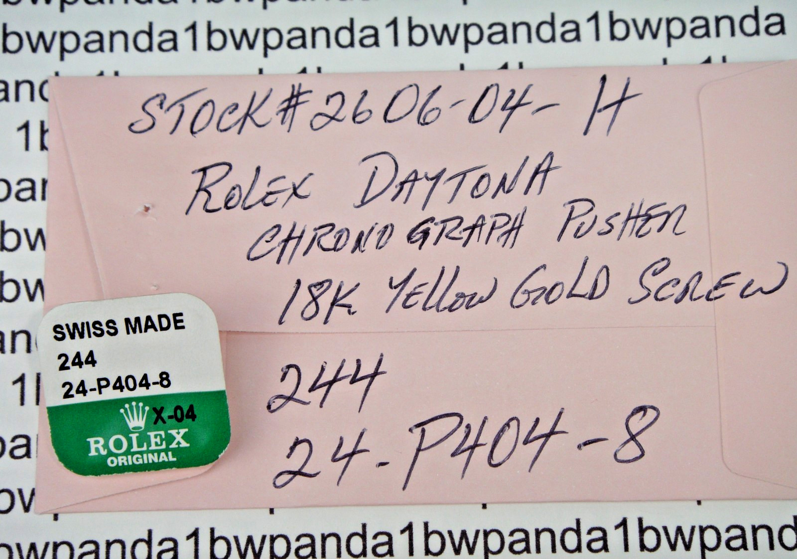 OEM Rolex Daytona 244 24-P404-8 Chronograph Pusher 18K Yellow Gold Screw=Sealed=