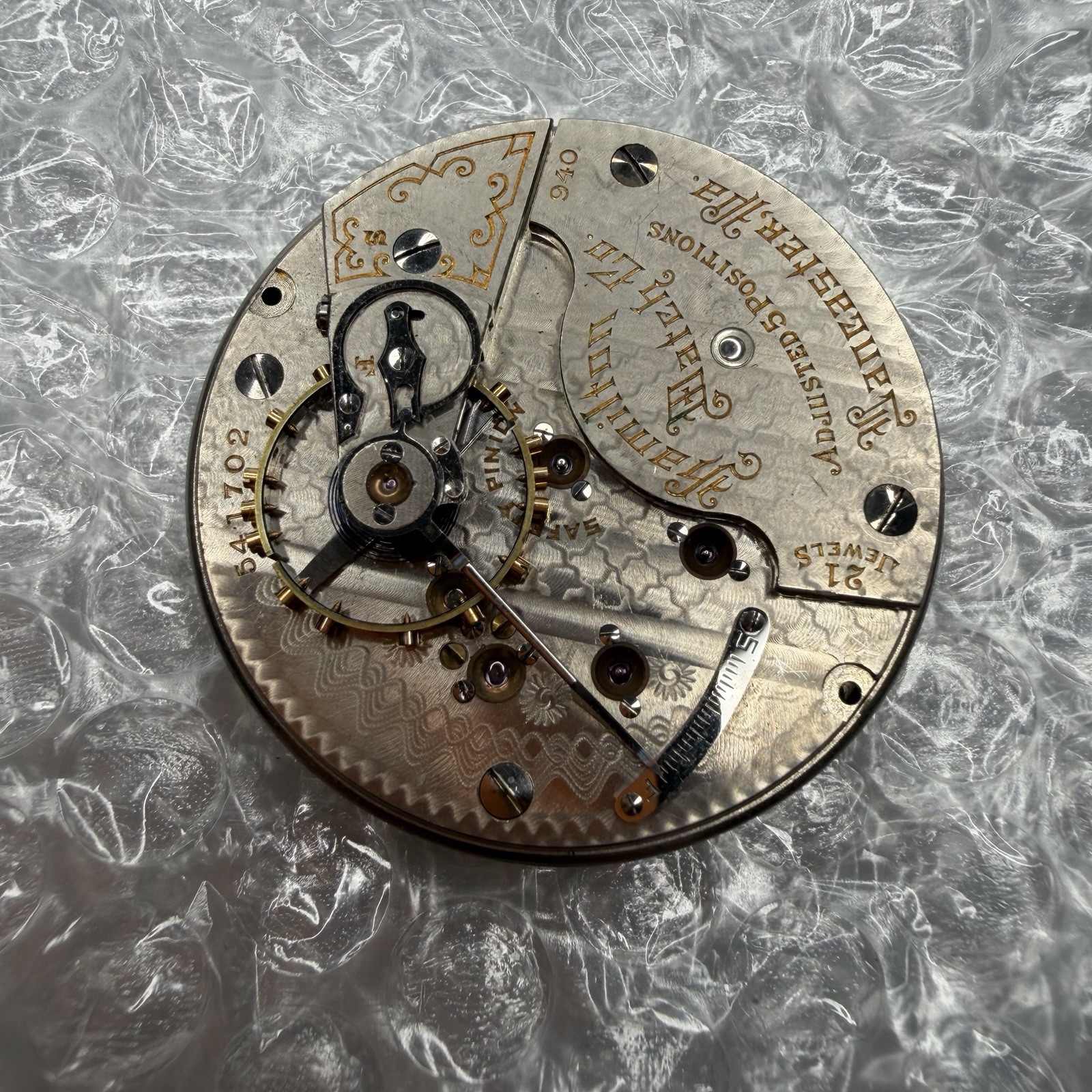 Vintage Hamilton Grade 940 18s 21J OF RR Pocket Watch Movement