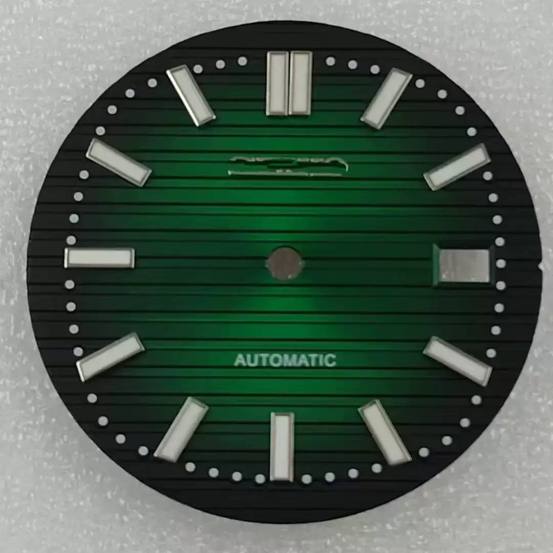 30.5mm Stripes Watch Dial Green Lume for Nh35 Nh36 Movement Watch Accessories