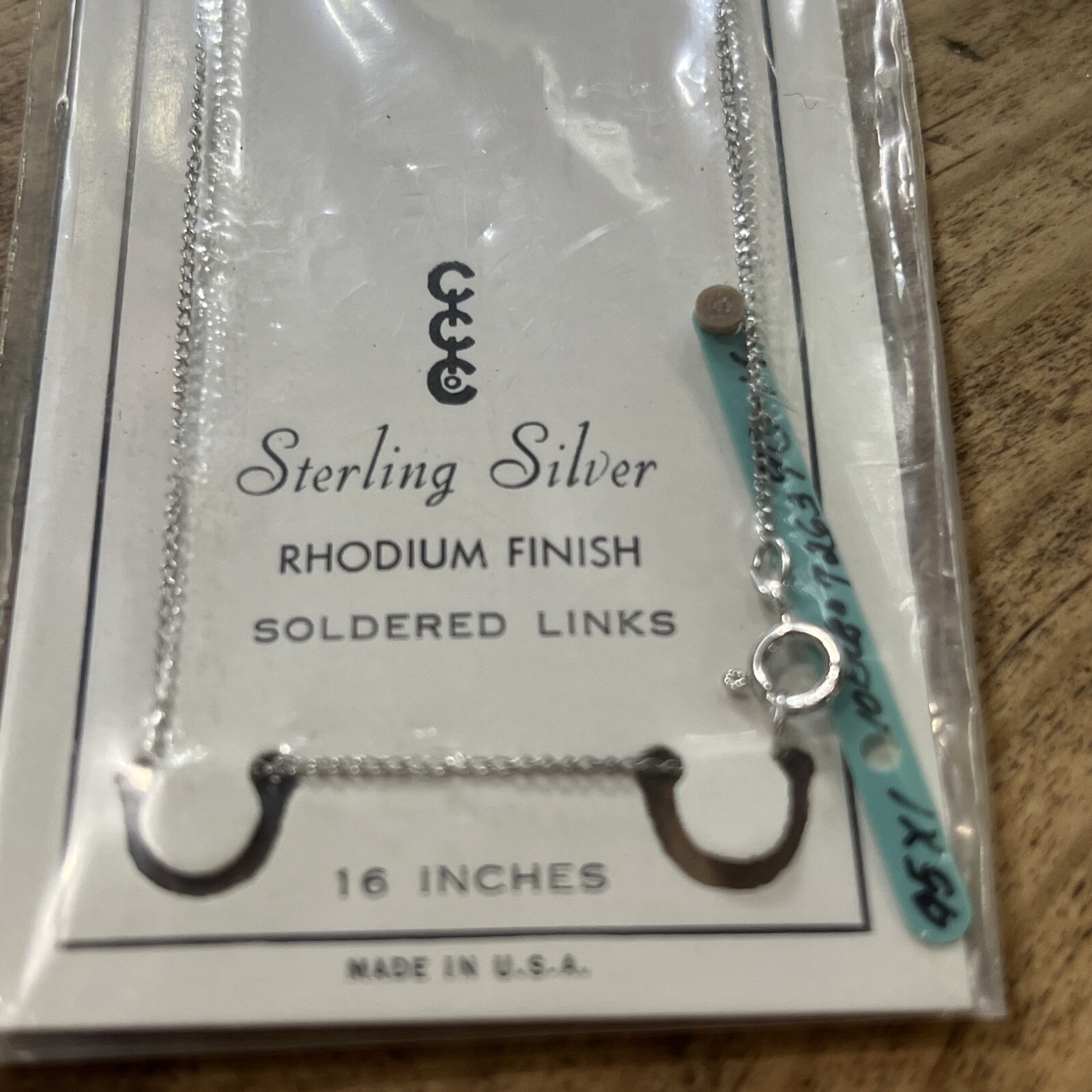 Vintage 1950s Speidel Sterling silver No 1063 16 inch rhodium finish necklace