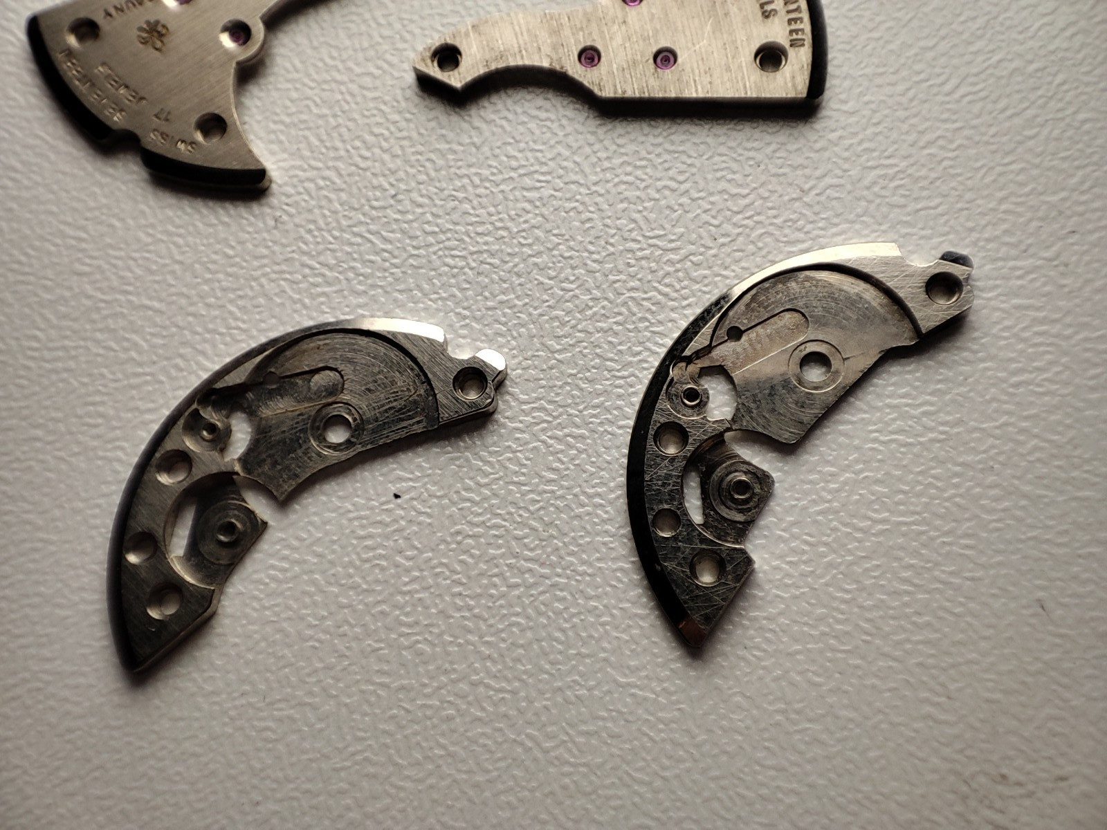 fhf st 96-4 st 96 Watch platinum For parts Gear Train Bridge Barrel bridge lot