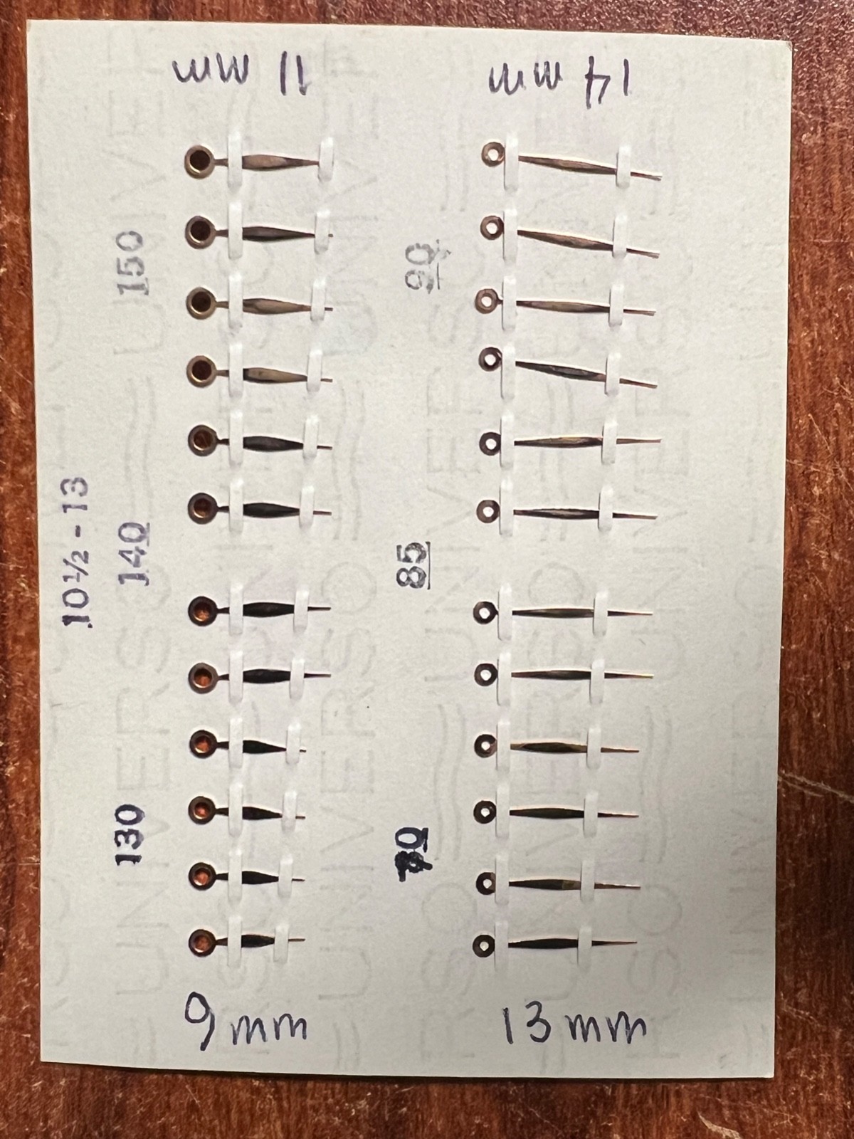 Vintage Swiss Rose Gold Tapered Watch Hands 10-1/4 to 13 Lignes 24 Total