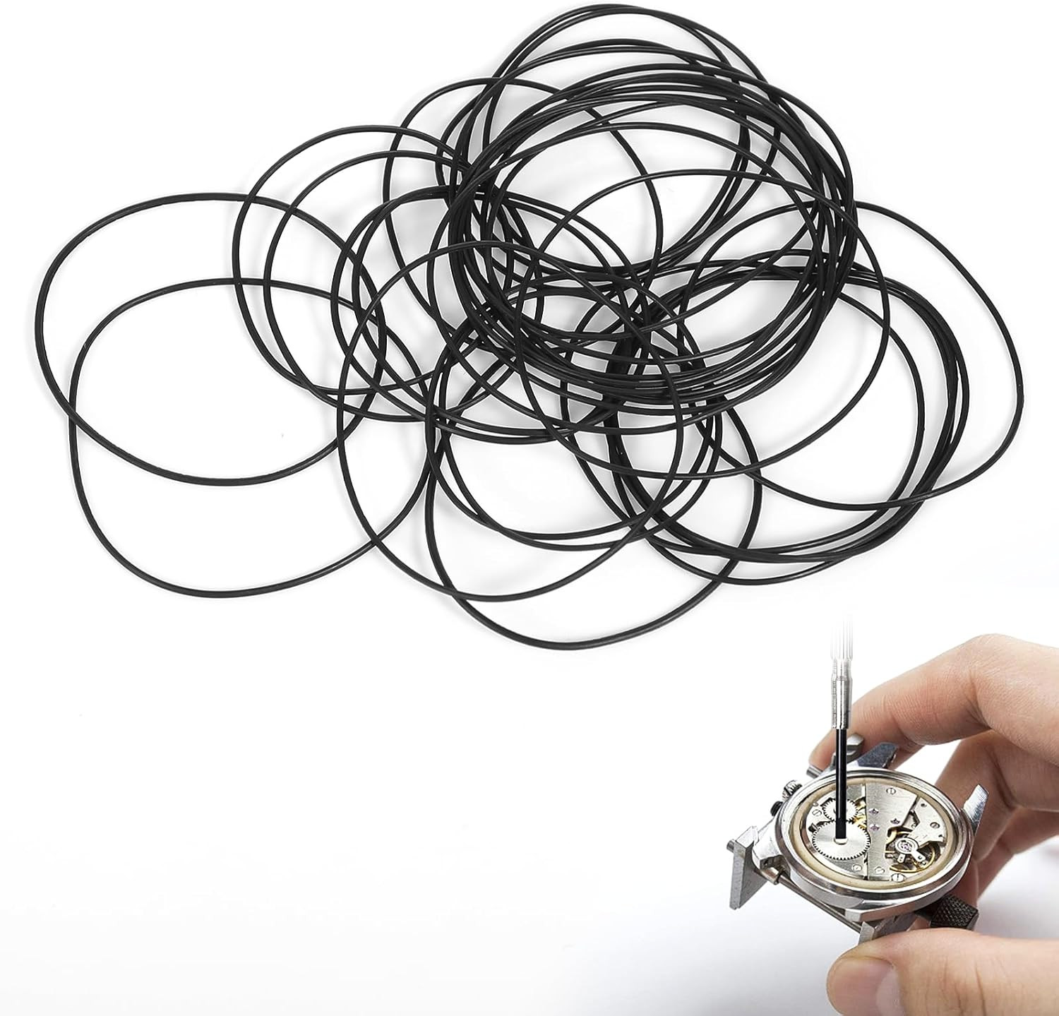 210 Pcs O Ring Watch Gasket Kit 18 Sizes Rubber Sealing Ring Kit for Watch B…