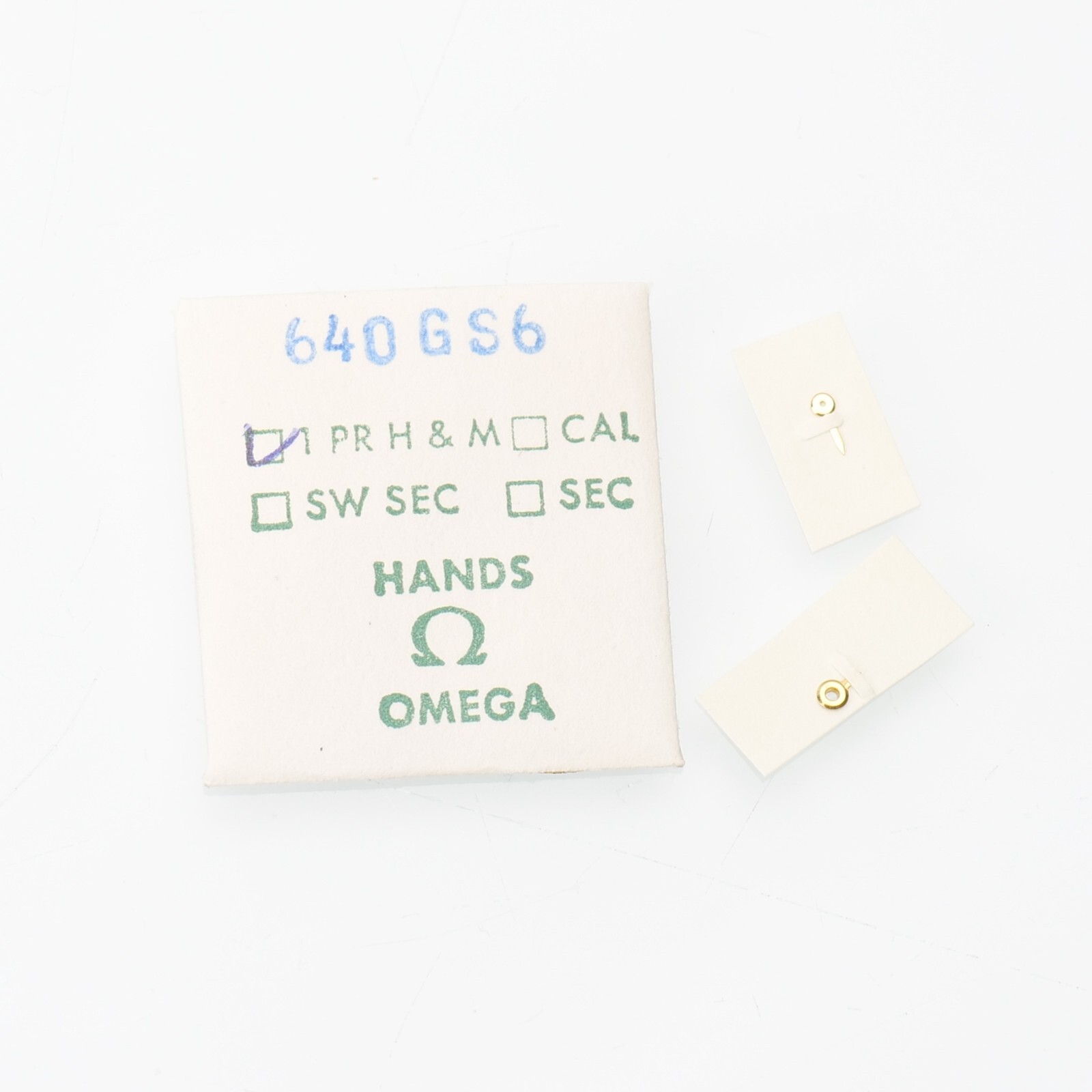 Vintage ORIGINAL OMEGA 640 Pair Hands GS 6 for Cal 640 New Old Stock (C6D16)