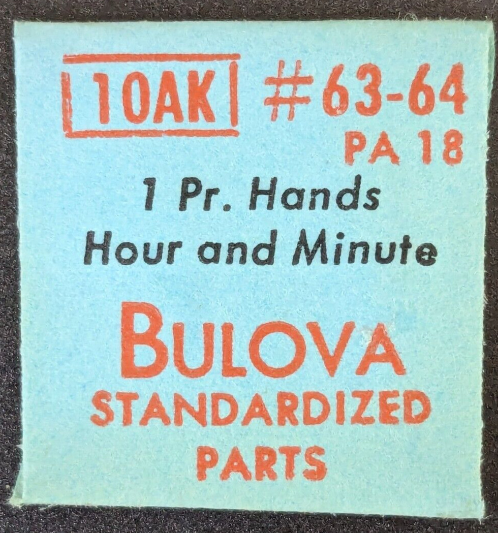 NOS Genuine Bulova 10AK PA 18 Watch Pair of Min/Hr Hands #63/64 Purple Alpha